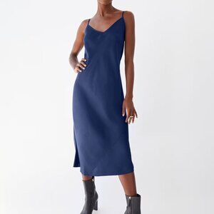 Aritzia Wilfred Satin Midi Dress (M)